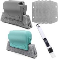 🧹 efficient gap groove cleaning brush set with replacement cleaning cloth and multifunctional dustpan - ideal for track corners, kitchen door, window slides logo