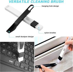 img 1 attached to 🧹 Efficient Gap Groove Cleaning Brush Set with Replacement Cleaning Cloth and Multifunctional Dustpan - Ideal for Track Corners, Kitchen Door, Window Slides