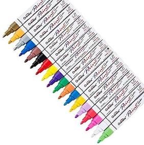 img 2 attached to 🎨 Permanent Acrylic Marker Pens for Ceramic Painting - Ideal Paint Pen Set for Rock, Glass, Porcelain, Mugs, Wood, Fabric, Canvas, Crafts - 18 Vibrant Colors