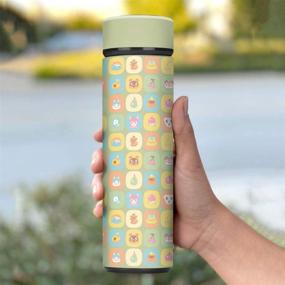 img 1 attached to 🍉 Controller Gear Animal Crossing Water Bottle - Vacuum Insulated, Leak Proof, Fruit Icons Design, 17 oz, Wide Mouth, Stainless Steel - 500 ML - Not Machine Specific