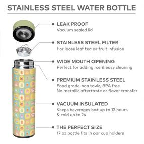 img 3 attached to 🍉 Controller Gear Animal Crossing Water Bottle - Vacuum Insulated, Leak Proof, Fruit Icons Design, 17 oz, Wide Mouth, Stainless Steel - 500 ML - Not Machine Specific