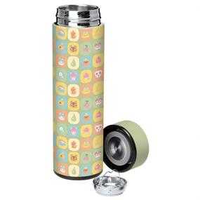 img 2 attached to 🍉 Controller Gear Animal Crossing Water Bottle - Vacuum Insulated, Leak Proof, Fruit Icons Design, 17 oz, Wide Mouth, Stainless Steel - 500 ML - Not Machine Specific