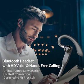 img 3 attached to 🎧 Беспроводной Bluetooth-гарнитур с шумоподавляющим микрофоном - гарнитура Hands-Free 5.1 для мобильных телефонов, iPhone, Android - совместима с бизнесом, офисом, вождением