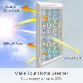 img 1 attached to 🌈 Вулканическая радужная пленка для окон - статические наклейки для окон с эффектом 3D - стеклянные дверные наклейки для дома - контроль тепла, защита от УФ-лучей - 17,5 х 78,7 дюймов