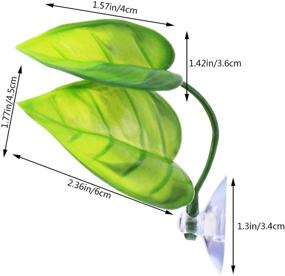 img 3 attached to 🐠 Set of 4 Betta Fish Leaf Pads with Suction Cup, Lystaii Betta Bed Leaf Hammock - Double Leaf Design, Lightweight and Realistic Resting Spot - Breeding Decoration for Comfortable Laying and Hiding Habitat