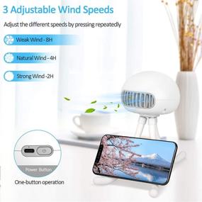 img 2 attached to 🌀 Portable Bladeless Stroller Fan - Mini Handheld Fan with Flexible Tripod Clip, 3 Speeds, Rechargeable Battery Operated - Ideal for Stroller, Car Seat, Crib, Bike, Desktop