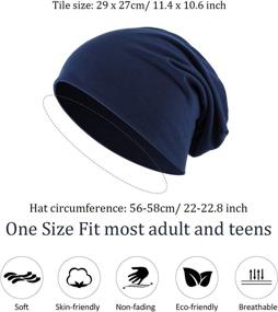 img 2 attached to 🧢 Outus 4 Pack Thin Knit Slouchy Beanie Hats - Unisex Hip-Hop Sleep Cap Dwarf Hat