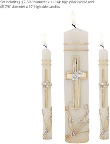 img 2 attached to 💍 Exquisite Wedding Unity Candle Set: Elegant Gold and Silver Toned Ornate Centerpiece Candles (3-Piece Bundle)