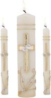 💍 exquisite wedding unity candle set: elegant gold and silver toned ornate centerpiece candles (3-piece bundle) logo
