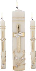 img 4 attached to 💍 Exquisite Wedding Unity Candle Set: Elegant Gold and Silver Toned Ornate Centerpiece Candles (3-Piece Bundle)