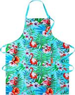 tropical flamingo baking cooking apron for women and men - zihuatailor with convenient pockets logo