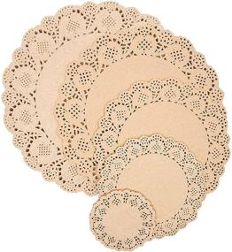 img 2 attached to 🍰 Enhance Your Food Presentation with 250 Pack of Brown Paper Lace Doilies- 5 Assorted Sizes, Perfect for Cakes and Decorative Placemats