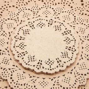 img 1 attached to 🍰 Enhance Your Food Presentation with 250 Pack of Brown Paper Lace Doilies- 5 Assorted Sizes, Perfect for Cakes and Decorative Placemats