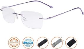 img 3 attached to CessBlu Rimless Reading Glasses Readers Vision Care