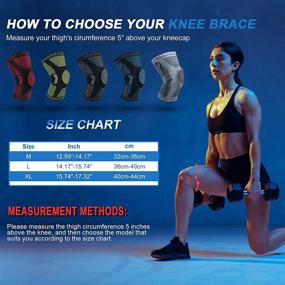 img 3 attached to 🏋️ Aisrida Knee Brace: Compression Knee Sleeve with Side Stabilizers and Silicone Patella Gel Pad for Sports, Fitness, Jogging, Basketball, Running - Pain Relief, Recovery