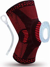 img 4 attached to 🏋️ Aisrida Knee Brace: Compression Knee Sleeve with Side Stabilizers and Silicone Patella Gel Pad for Sports, Fitness, Jogging, Basketball, Running - Pain Relief, Recovery