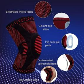 img 2 attached to 🏋️ Aisrida Knee Brace: Compression Knee Sleeve with Side Stabilizers and Silicone Patella Gel Pad for Sports, Fitness, Jogging, Basketball, Running - Pain Relief, Recovery