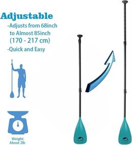 img 3 attached to 🏄 YVLEEN Alloy SUP Paddle: Adjustable Stand Up Paddle Board & Kayak Paddle - Versatile 3-Piece or 4-Piece Design for Easy Transportation