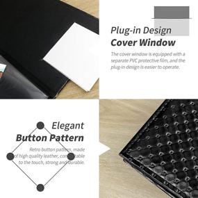 img 2 attached to 📷 Premium Black Leather Photo Album: Classic Window Cover Design, Acid-Free Pages, Holds 300 4x6 Photos, Perfect for Family, Wedding, Baby & Pet Pictures