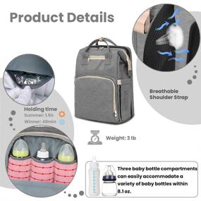 img 1 attached to 🎒 Diaper Bag Backpack with Bassinet - Spacious Nappy Changing Bag for Travel Crib, Waterproof Baby Backpack with Large Capacity - Ideal for Boys and Girls