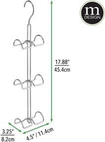 img 1 attached to mDesign Chrome Metal Wire Over the Closet Rod Hanging Storage Organizer for Purses, Backpacks, and Handbags - 2 Pack