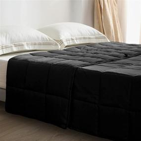 img 4 attached to 🌙 Exclusivo Mezcla Black Weighted Blanket (60"x80" 15lbs): Luxurious 7-Layer Twin Size Heavy Blanket with Premium Glass Beads for Deep Relaxation and Better Sleep