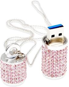 img 1 attached to 💎 64 ГБ розовый кристалл USB 3.0 флеш-наковальня - блестящий алмазный флеш-накопитель, милый подарок для хранения данных - Kepmem