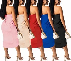 img 1 attached to Remelon Summer Bodycon Ruched Dresses for Women's Clothing