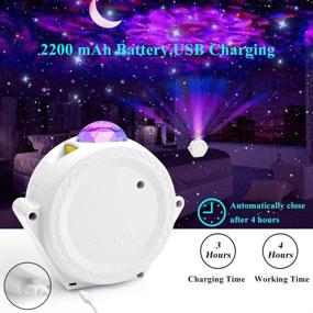 img 2 attached to 🌌 OPULEXX Star Projector: 4-in-1 LED Sky Light with 13 Lighting Effects, Voice & Touch Control, Auto-Off, Adjustable Base, Galaxy Night Light Projector for Baby and Adults