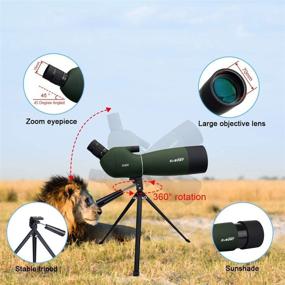 img 1 attached to 🔭 SVBONY SV28 Hunting Spotting Scope with Tripod, 25-75x70 Angled Waterproof Range Shooting Scope, Phone Adapter, Compact for Target Shooting, Birding, Stargazing, Wildlife Viewing