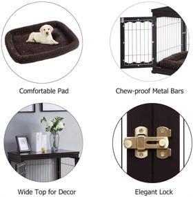 img 2 attached to 🏠 Unipaws Furniture Style Dog Crate End Table with Cushion | Wooden Wire Pet Kennels | Double Door Medium and Large Dog House Indoor Use