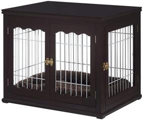 img 4 attached to 🏠 Unipaws Furniture Style Dog Crate End Table with Cushion | Wooden Wire Pet Kennels | Double Door Medium and Large Dog House Indoor Use