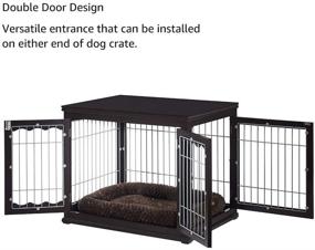 img 1 attached to 🏠 Unipaws Furniture Style Dog Crate End Table with Cushion | Wooden Wire Pet Kennels | Double Door Medium and Large Dog House Indoor Use