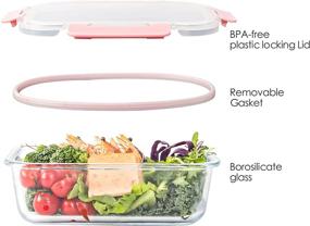 img 3 attached to Leak Proof Glass Meal Prep Containers with Lids - Set of 10, Microwave & Freezer Safe, Glass Food Storage Containers