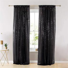 img 3 attached to Sparkling Sequin Curtains: Black, 🌟 2FTx8FT, Perfect for Photo Backdrops - 190920E