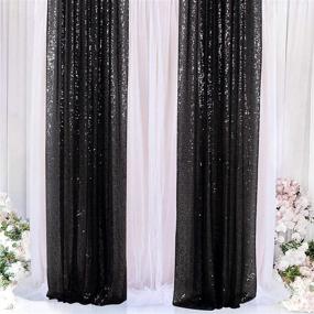 img 2 attached to Sparkling Sequin Curtains: Black, 🌟 2FTx8FT, Perfect for Photo Backdrops - 190920E