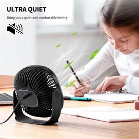 img 1 attached to 🌀 SmartDevil Small USB Desk Fan: Portable Personal Desktop Fan with 3 Speeds, Pasteable Hook, and 360° Dual Adjustment – Ideal for Home, Office, Car, and Travel (Black)