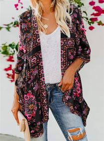 img 2 attached to Dokotoo Fashion Swimsuit Swimwear Cardigans: Trendy Women's Clothing for Stylish Swimsuits & Cover Ups