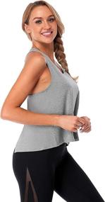 img 1 attached to 🏋️ ATTRACO Women's Open Cross Back Workout Tank Top - Loose Fit Ribbed Yoga Running Top