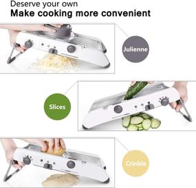 img 2 attached to 🍽️ Mandoline Slicer for Kitchen: Stainless Steel Food Slicer with 18 Types, Adjustable Thickness, and Multiple Functions - Ideal for Vegetables, Cheese, Fruits, Potatoes, Onions, and more!