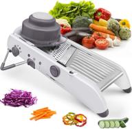 🍽️ mandoline slicer for kitchen: stainless steel food slicer with 18 types, adjustable thickness, and multiple functions - ideal for vegetables, cheese, fruits, potatoes, onions, and more! logo