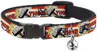 cat collar breakaway thor hammer: vibrant red, yellow & white | 8-12 inches | 0.5 inch wide логотип