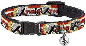 img 4 attached to Cat Collar Breakaway Thor Hammer: Vibrant Red, Yellow & White | 8-12 Inches | 0.5 Inch Wide