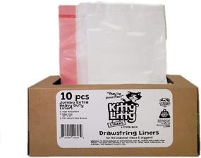 img 4 attached to Convenient & Durable: Jumbo Heavy Duty Cat Litter Box Liners - Pack of 10