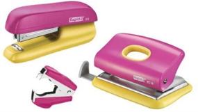 img 2 attached to 📎 Rapid Mini Stapler and Hole Punch Set, Staple or Punch up to 10 Sheets, Includes N°10 Staples, Pink/Yellow, F5, 5000371