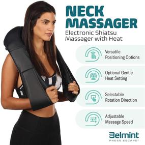 img 1 attached to 🌟 Ultimate Relaxation: Deep Kneading Neck Massager with Heat - Shiatsu Pillow for Back, Shoulder, Foot, Leg Massage - Corded Electric - Home & Office Use