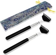 🖐️ oneekk portable extendable back scratcher - 2 pack metal telescoping backscratchers for adults, kids, and dogs itch relief - with beautiful gift packaging logo