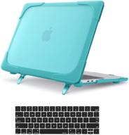 🐢 mosiso macbook pro 13 inch case 2019-2016: heavy duty turquoise shell case with kickstand & keyboard cover logo