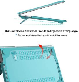 img 2 attached to 🐢 MOSISO MacBook Pro 13 inch Case 2019-2016: Heavy Duty Turquoise Shell Case with Kickstand & Keyboard Cover