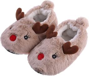 img 4 attached to Anti-Slip Cartoon Toddler Slippers for Boys - SDBING Shoes